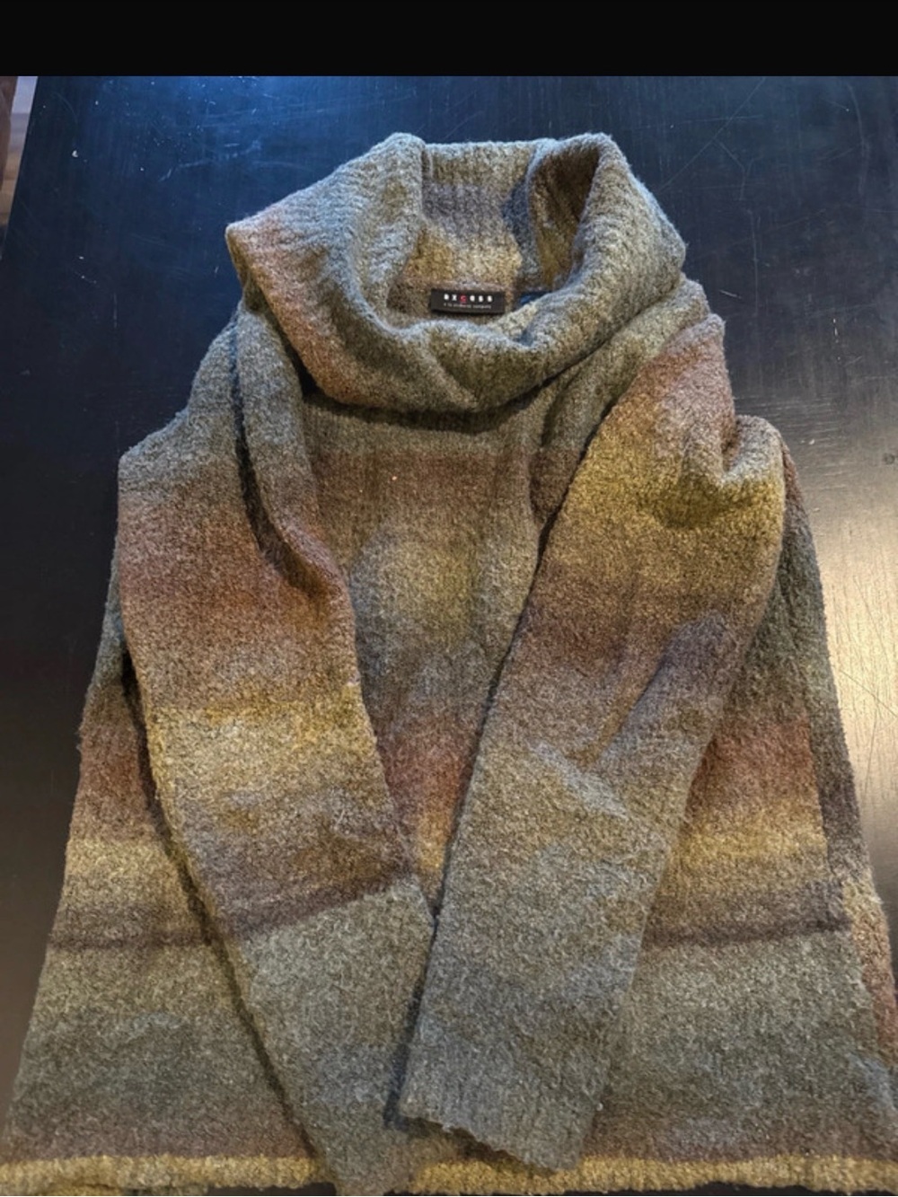 Axcess by Liz Claiborne Cozy Oversized Cowl Neck Sweater Multicolor Brown Taupe